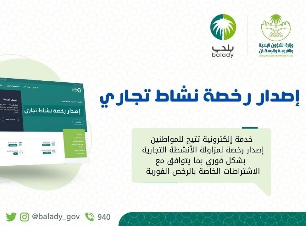 اصدار رخصة نشاط تجاري وشروط إصدار الرخصة وتصريح السلامة وخطواتة