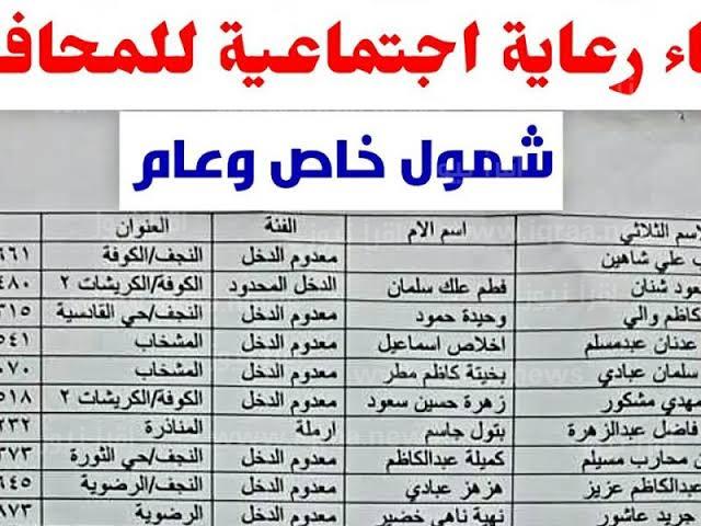 “من هنــا” رابط الاستعلام عن أسماء المشمولين بالرعاية الاجتماعية 2024