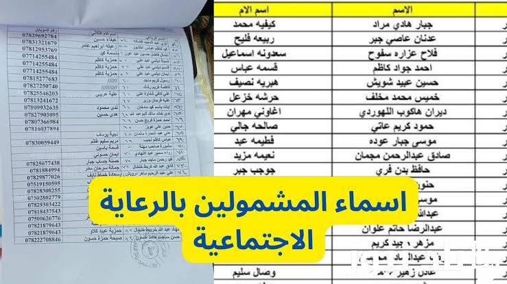 رابط كشوفات pdf تحميل أسماء المشمولين في الرعاية الاجتماعية الوجبة الاخيرة بالعراق 2024 لدى منصة مظلتي